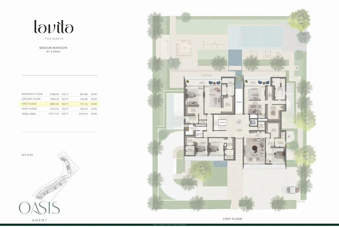 Lavita Aman (M1-B) floor plan, First floor, The Oasis by Emaar