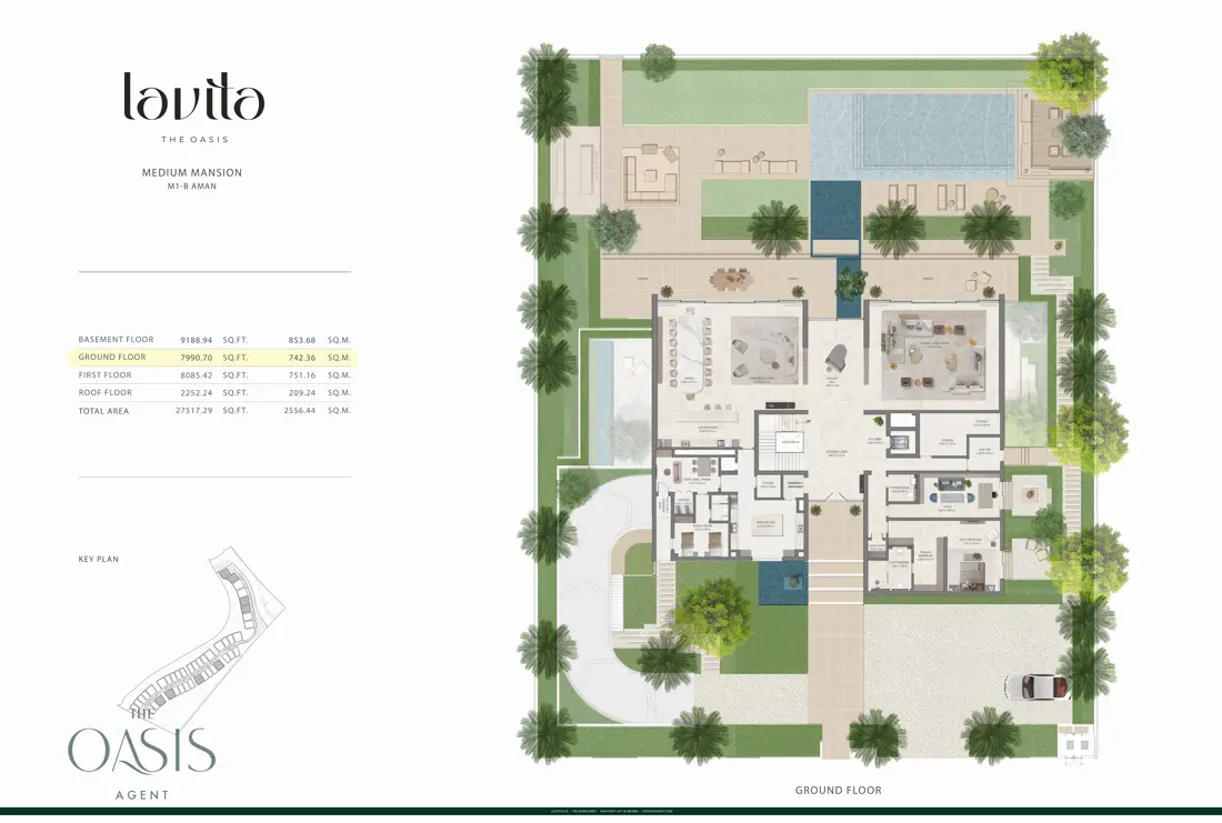 Lavita Aman (M1-B) floor plan, Ground floor, The Oasis by Emaar