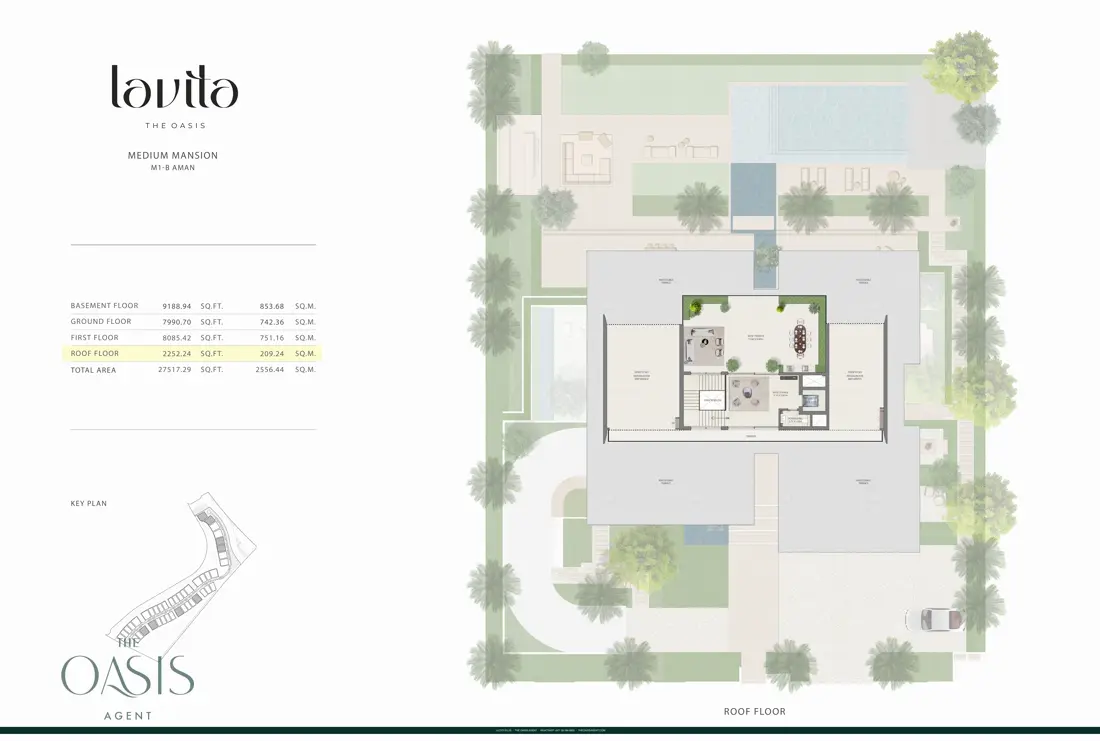 Lavita Aman (M1-B) floor plan, Roof floor, The Oasis by Emaar