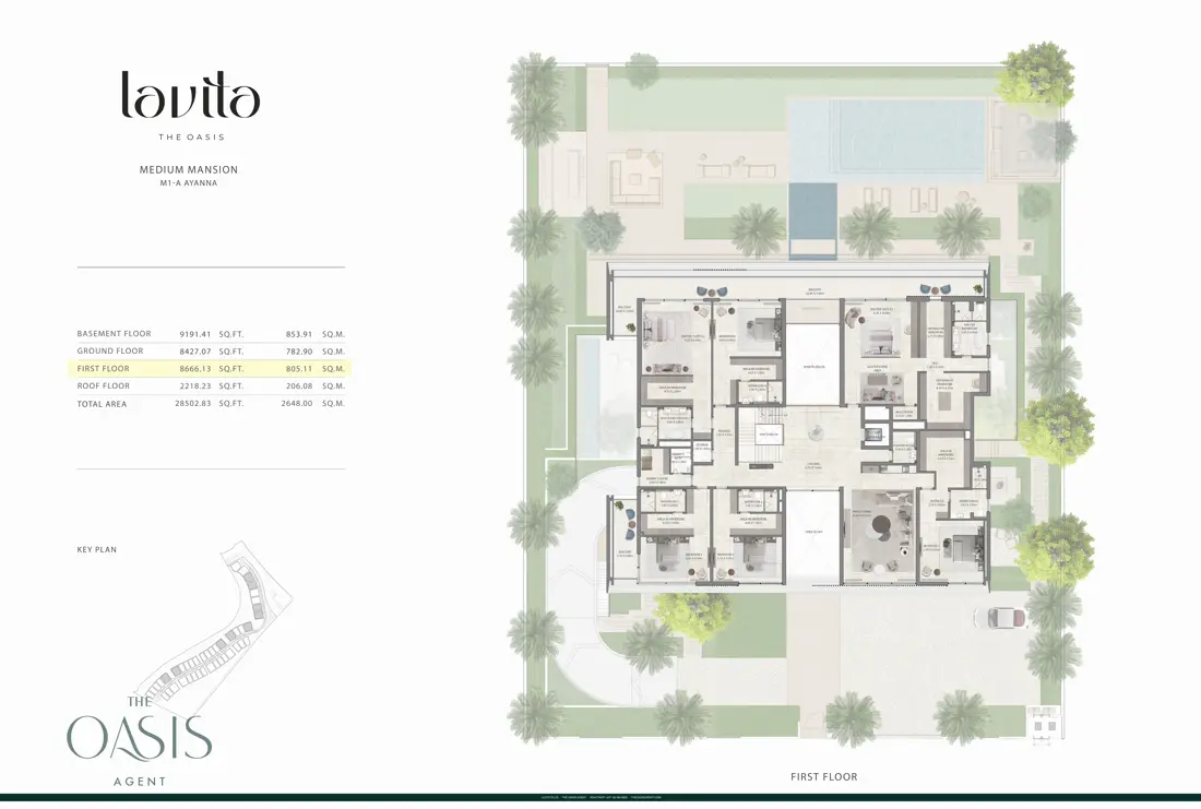 Lavita Ayanna (M1-A) floor plan, First floor, The Oasis by Emaar