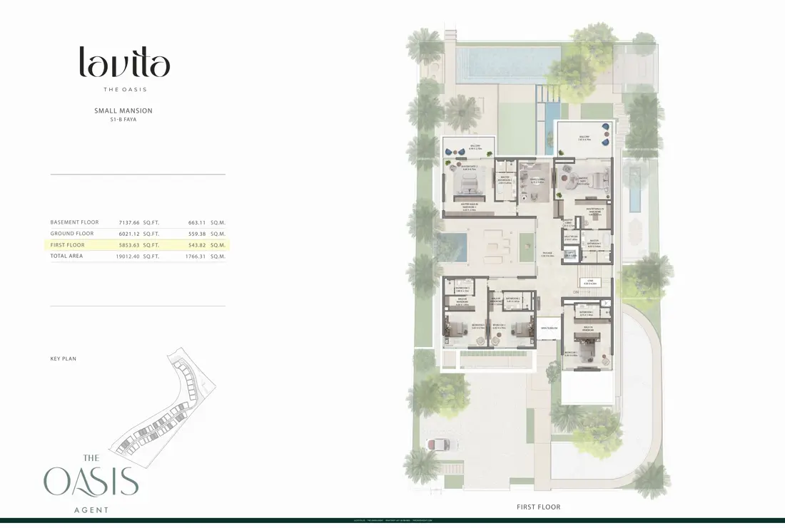 Lavita Signature S1-B Faya floor plan, First floor, The Oasis by Emaar