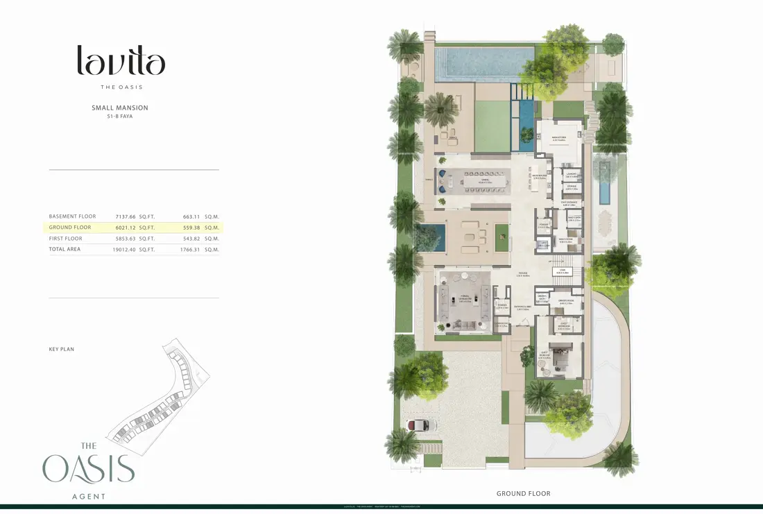 Lavita Signature S1-B Faya floor plan, Ground floor, The Oasis by Emaar