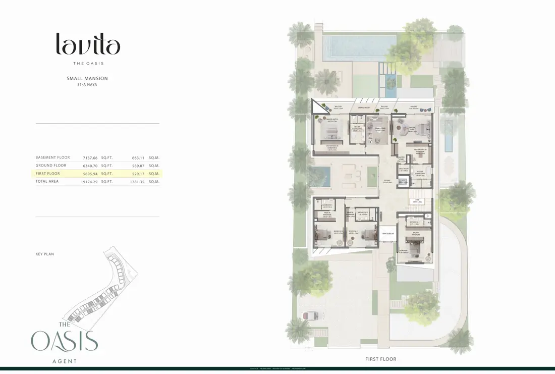 Lavita Signature S1-A Naya floor plan, First floor, The Oasis by Emaar