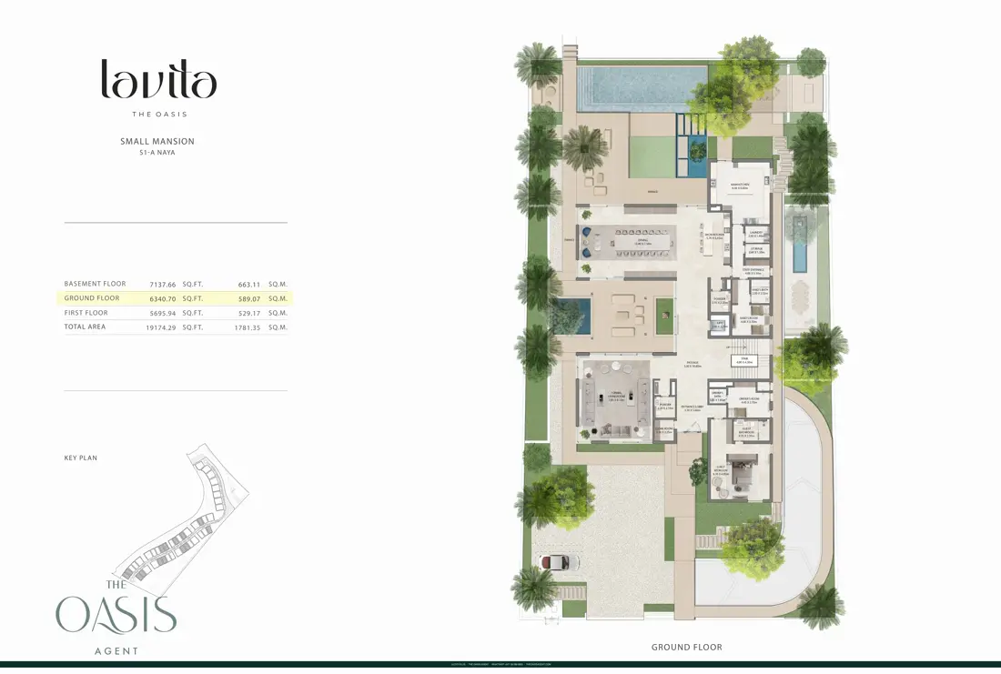 Lavita Signature S1-A Naya floor plan, Ground floor, The Oasis by Emaar