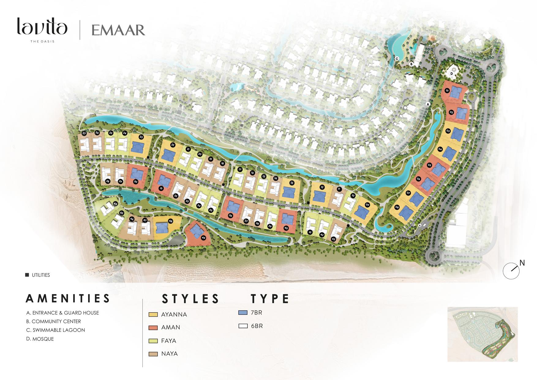 Lavita cluster masterplan at The Oasis by Emaar