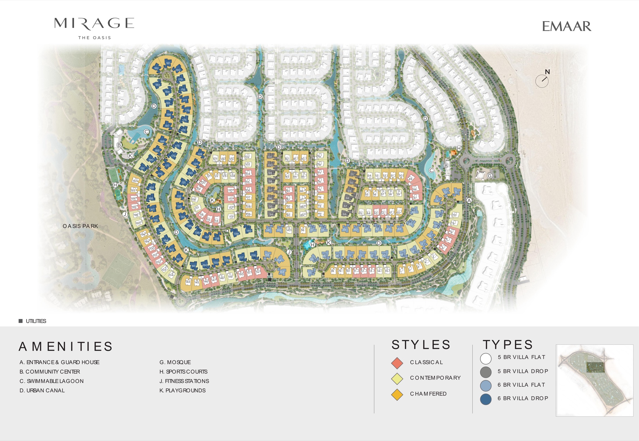 Mirage cluster masterplan at The Oasis by Emaar